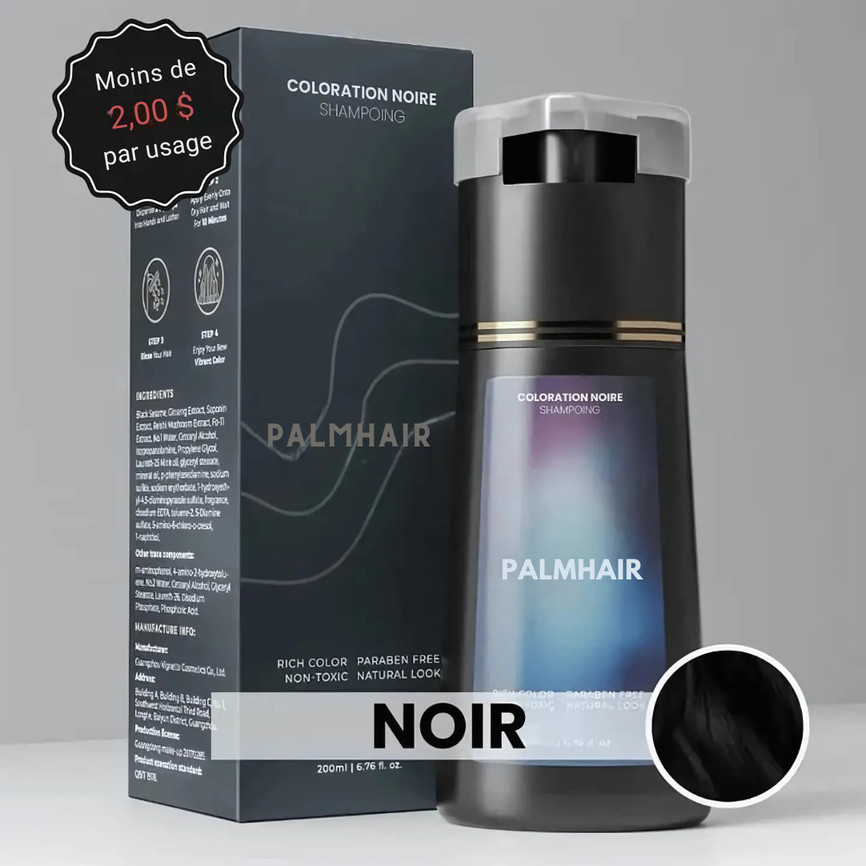 PalmHair™ - Shampoing colorant instantané