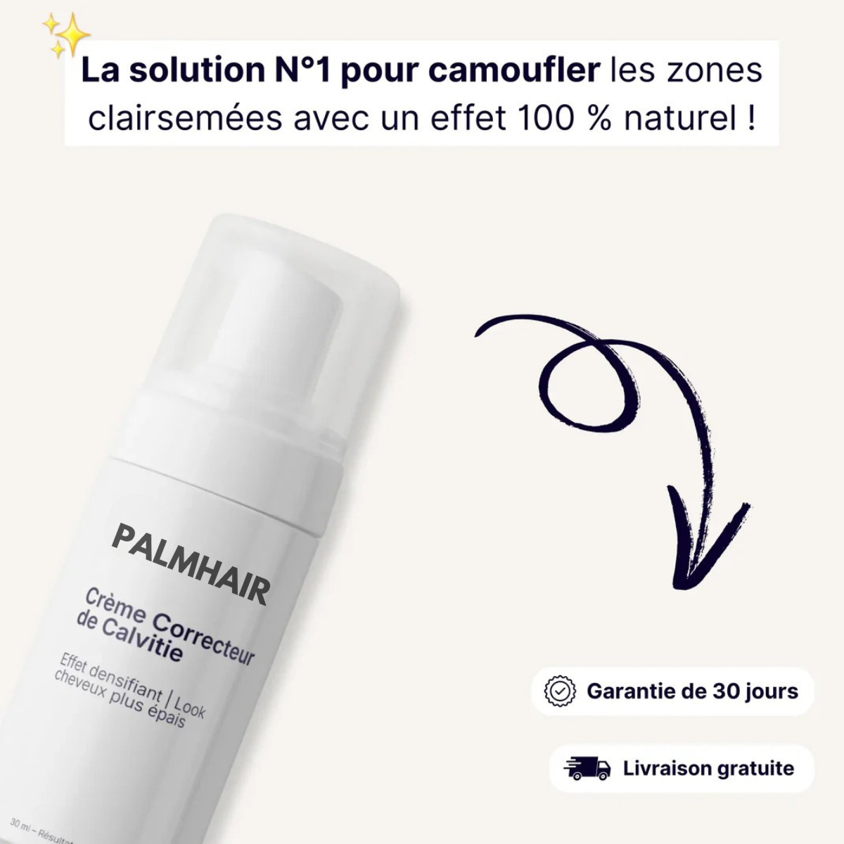 Crème capillaire PalmHair® - Effet densité immédiat