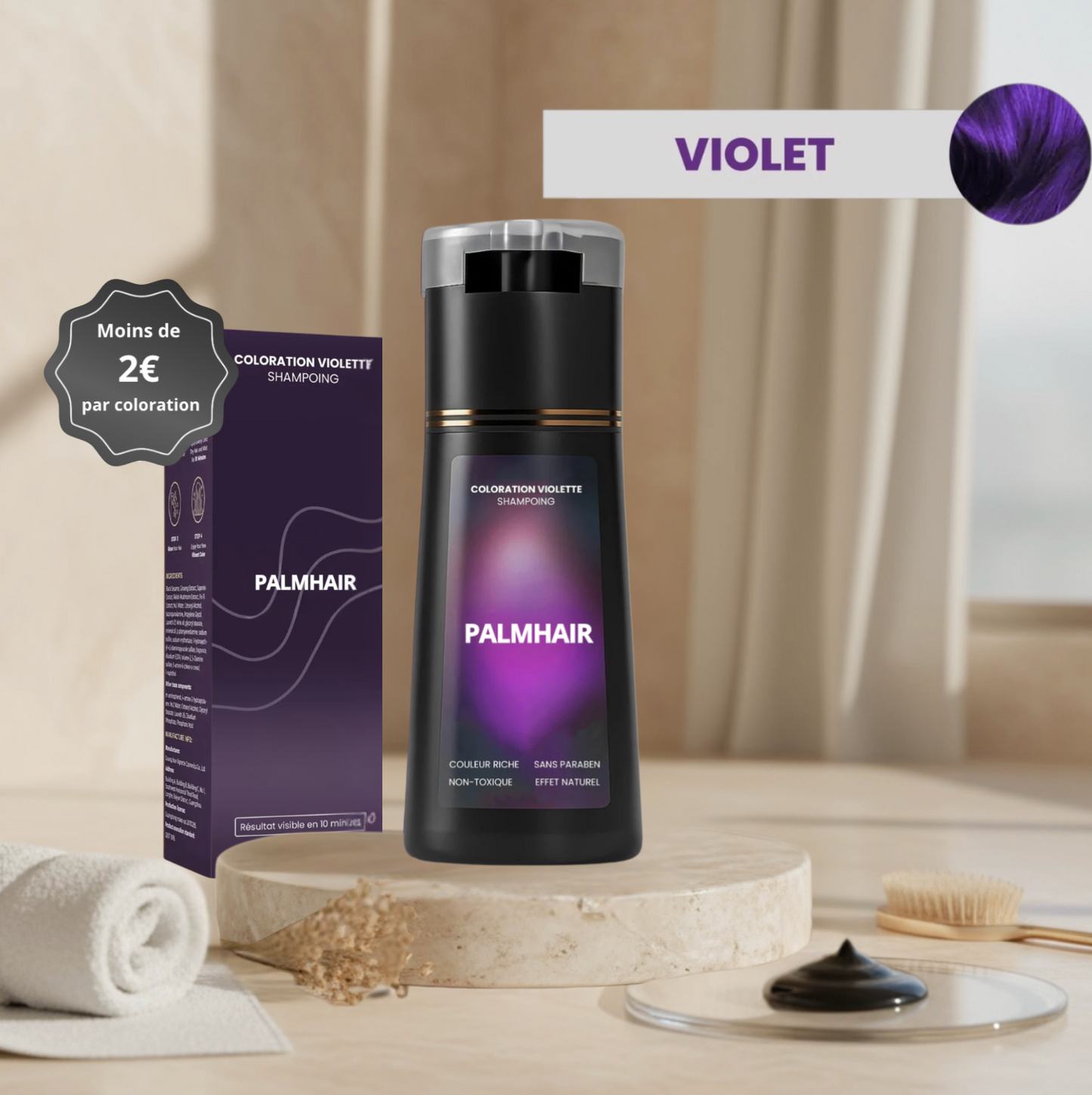 Shampoing colorant instantané